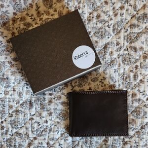 Roberta Bridal Rich Brown Leather Card Holder